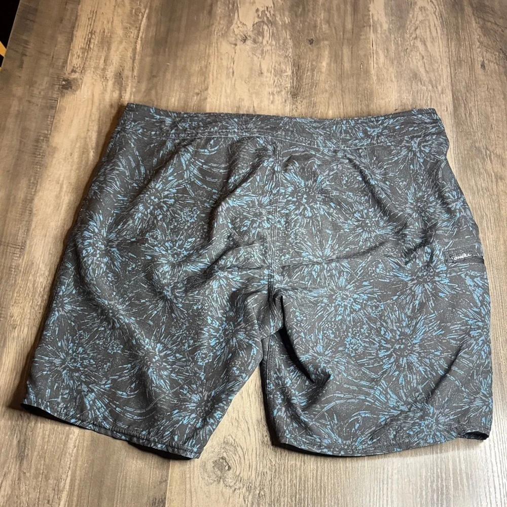 O'Neill Black and Blue Patterned Board Shorts